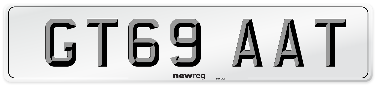 GT69 AAT Number Plate from New Reg